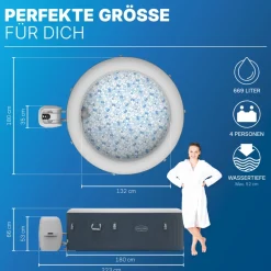 Online Bestway Lay-Z-Spa Whirlpool Miami AirJet4 Personen Dm. 180x66 cm, Dunkelblau