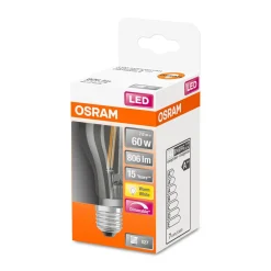 New Osram LED Gluehlampe dim E27 806lm 27K 60W Ersatz warmweiss Filament klar
