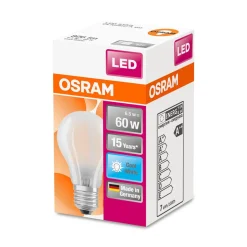 Discount Osram LED Gluehlampe E27 806lm 4.000K 60 WErsatz kaltweiss Filament matt