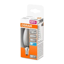 Outlet Osram LED Kerze E14 470lm 4.000K 40 WErsatz kaltweiss Filament matt