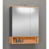Outlet LED-Spiegelschrank Nelle anthrazit Eiche Country 60 cm