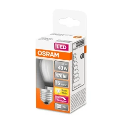 Online Osram LED Tropfen dim E27 470lm 27K 40 WErsatz warmweiss Filament matt