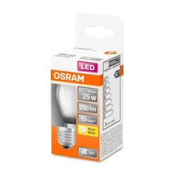 Outlet Osram LED Tropfen E27 250lm 2.700K 25 WErsatz warmweiss Filament matt