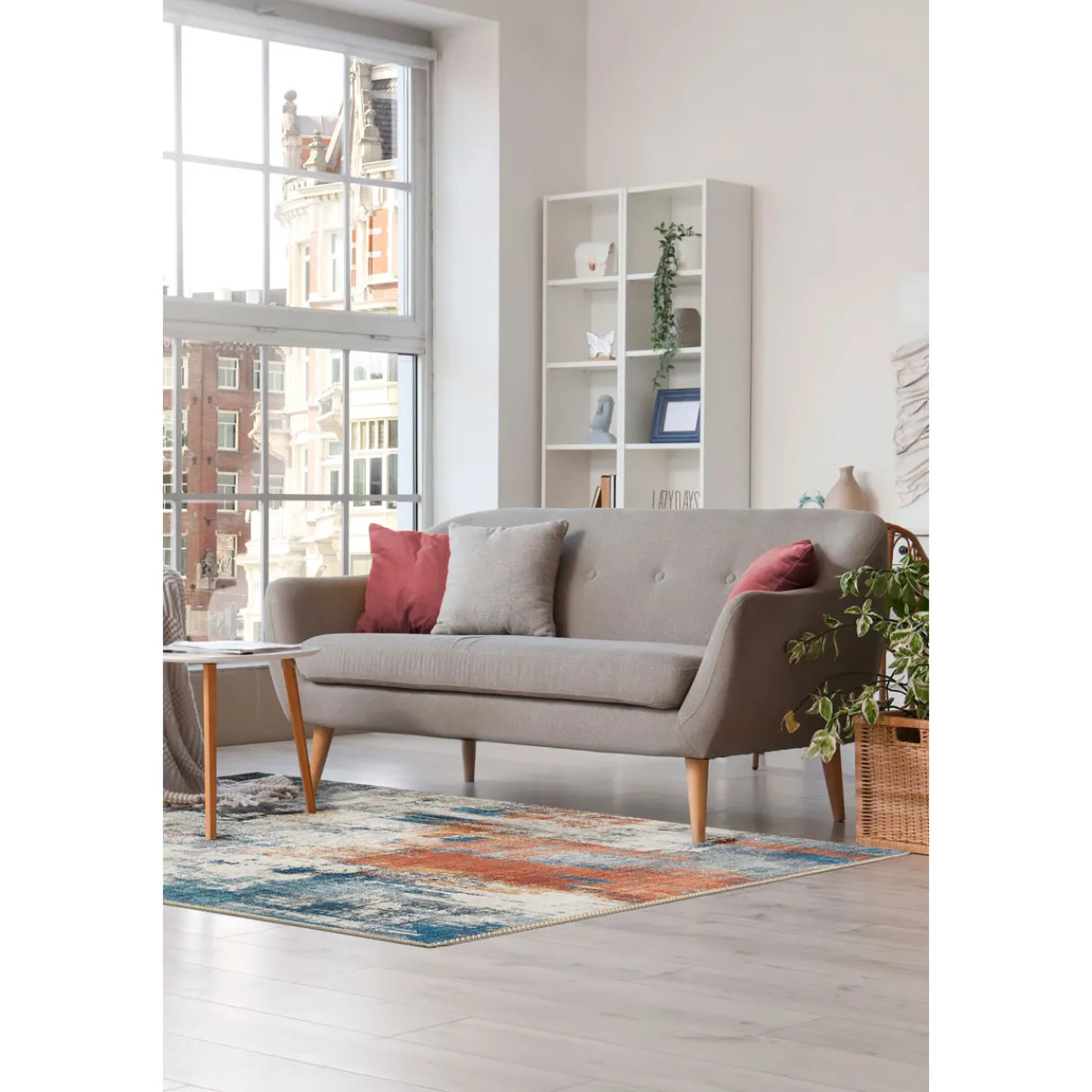 Hot Luxor living Teppich Polino 120x170 cm blau-koralle