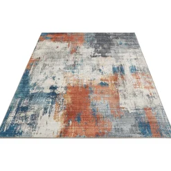 Hot Luxor living Teppich Polino 120x170 cm blau-koralle