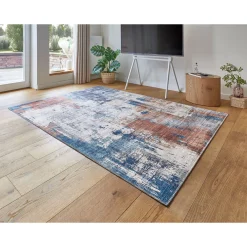 Hot Luxor living Teppich Polino 120x170 cm blau-koralle