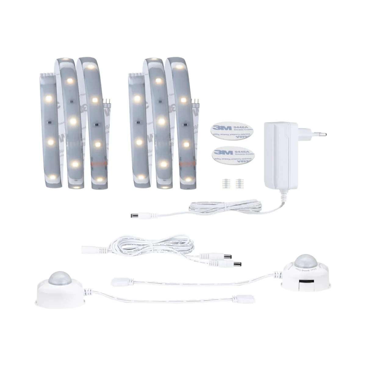 New Paulmann MaxLED 250 Comfort Set Bett 2x1m Warmw2700K Protect Cover IP44 2x4W 24V Silb