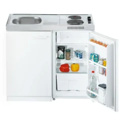 Clearance Respekta Minikueche weiss 100x60cm Pantry 100Smit Siebkorbventil