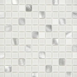 Hot Mosaikfliese X-Glue Glas Alu-Weiß 30 x 30 cm selbstklebend