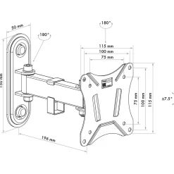 New Schwaiger Motion 2 TV-Wandhalter 33-74cmSchwenk, max. 25kg
