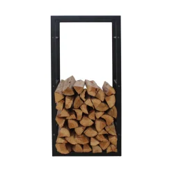 Clearance MyFireTool Kaminholzhalter Schwarz Pulverbeschichtet L45xB30xH96cm