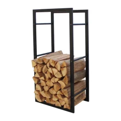 Clearance MyFireTool Kaminholzhalter Schwarz Pulverbeschichtet L45xB30xH96cm