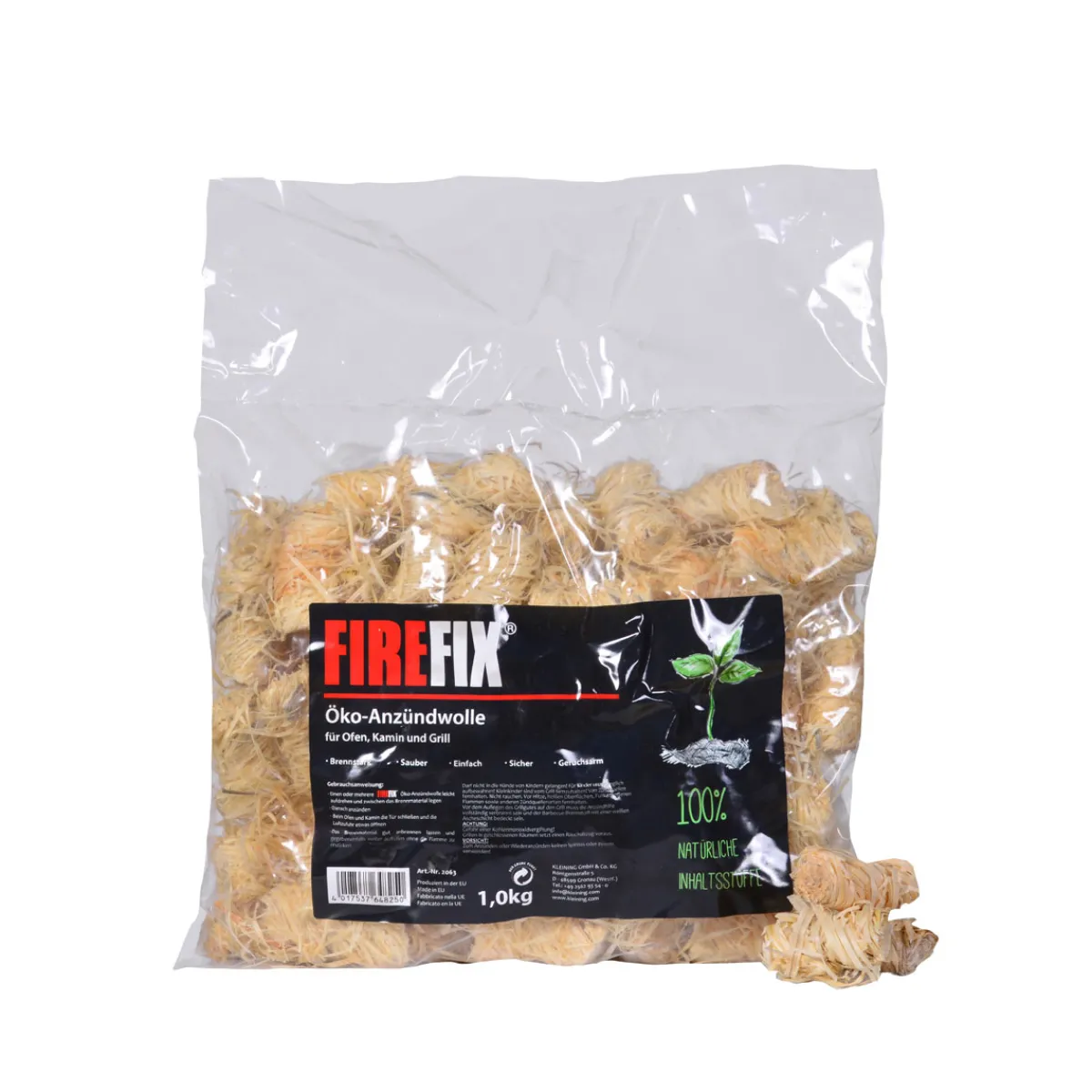Discount FIREFIX Oeko-Anzuendwolle Wachsgetraenkte Holzwolle 1 kg Sack