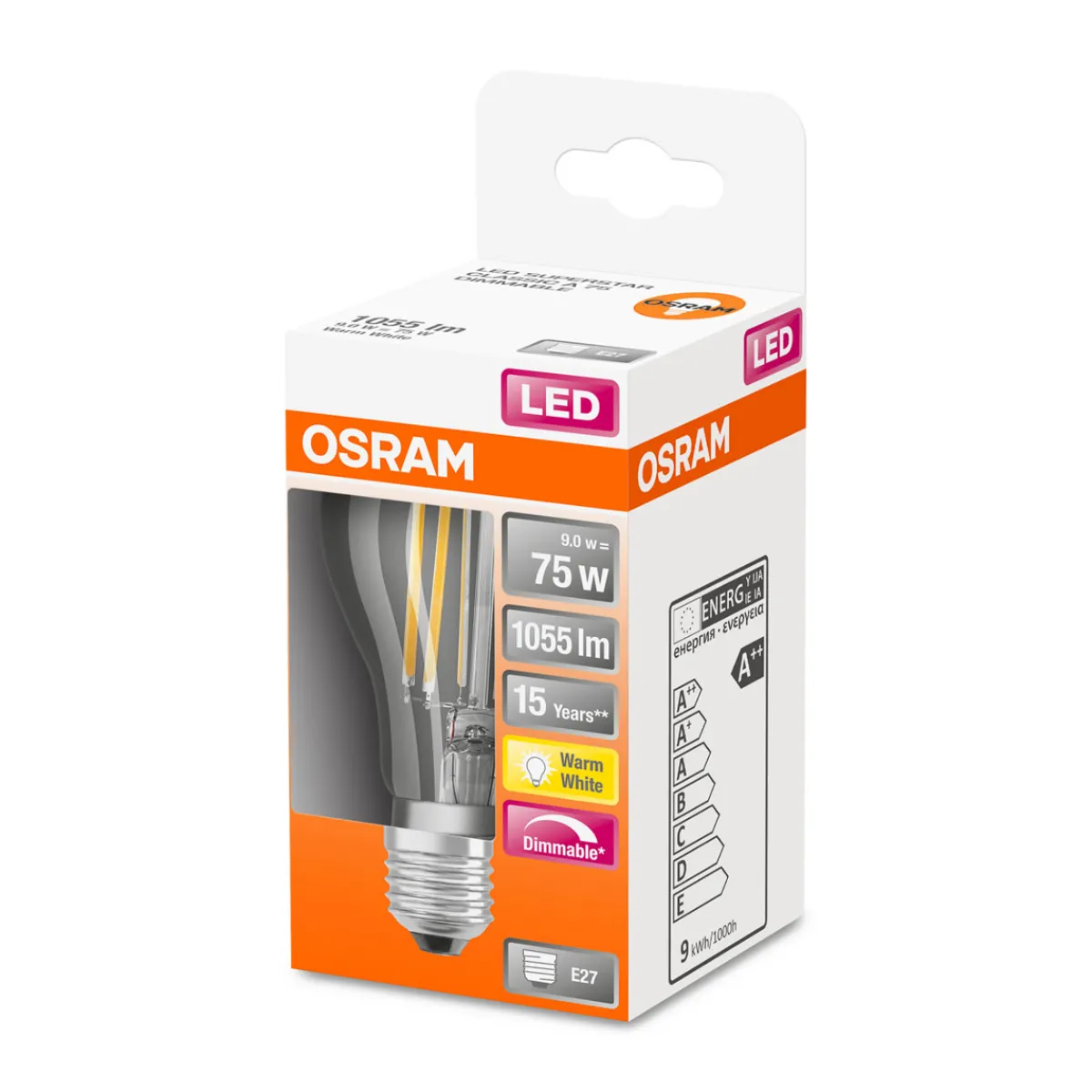 Clearance Osram LED-Leuchtmittel dimmbar warmweiß 75W klar