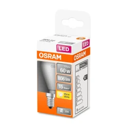 New Osram LED-Leuchtmittel E14 60W matt warmweiß