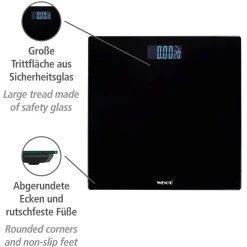 Best Wenko Personenwaage LED 28x28cm, schwarz