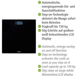 Best Wenko Personenwaage LED 28x28cm, schwarz