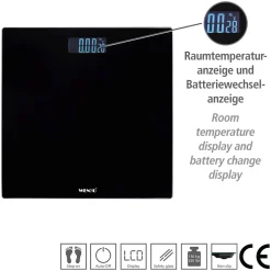 Best Wenko Personenwaage LED 28x28cm, schwarz