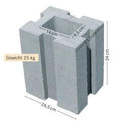 Hot Diephaus Pfostenfundamentstein 34x26,5x21,5 cm