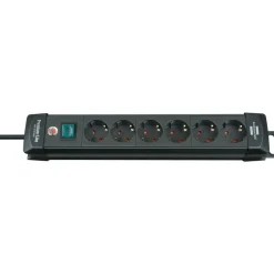 Online Brennenstuhl Premium-Line fach schwarz DE3m H05VV-F3G1,5 mit Schalter