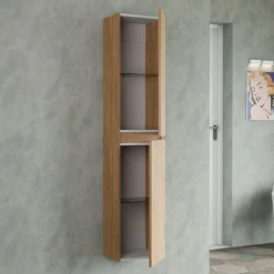 Sale Progetto Idea Stella Hochschrank Miral BxHxT 34x132x25cm, 2 Türen, verschiedene Holzdekore