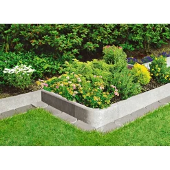 Outlet Lusit Rasenbord, grau mit Nut und Feder100x25x5 cm