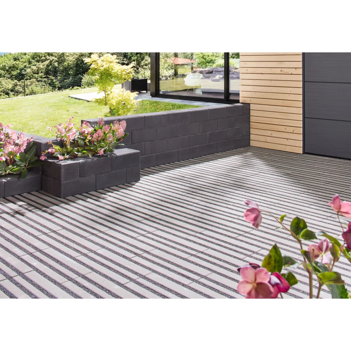 Outlet Lusit Rasengitterstein ECO City40x20x8cm grau mit Microfase