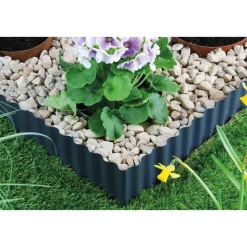 Outlet Rasenkante Welle 500 x 14 cm anthrazit