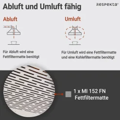 Hot Respekta Dunstabzugshaube DH620WL weiss