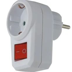 Outlet REV Ritter Steckdosenadapter mit Schalter 1fach Schutzkontakt weiß