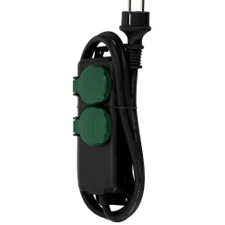Clearance REV Ritter Steckdosenleiste IP 44 2-fach 1,4 m scharz-grün