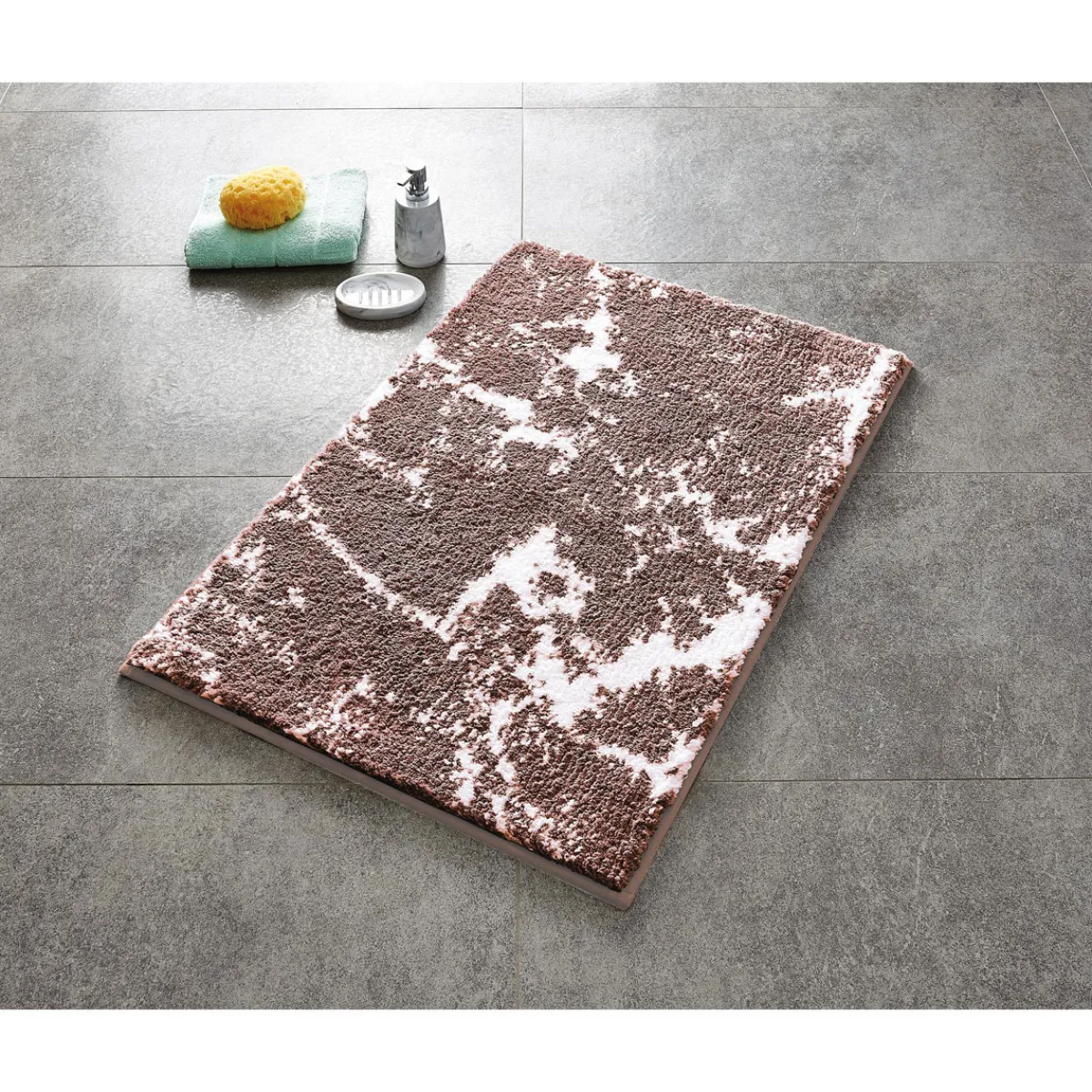 Clearance Ridder Teppich Marmor 60 x 90 cm beige-weiß Polyester-Microfaser