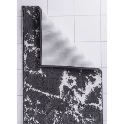 Online Ridder Teppich Marmor 55 x 50 cm grau-weiß Polyester-Microfaser