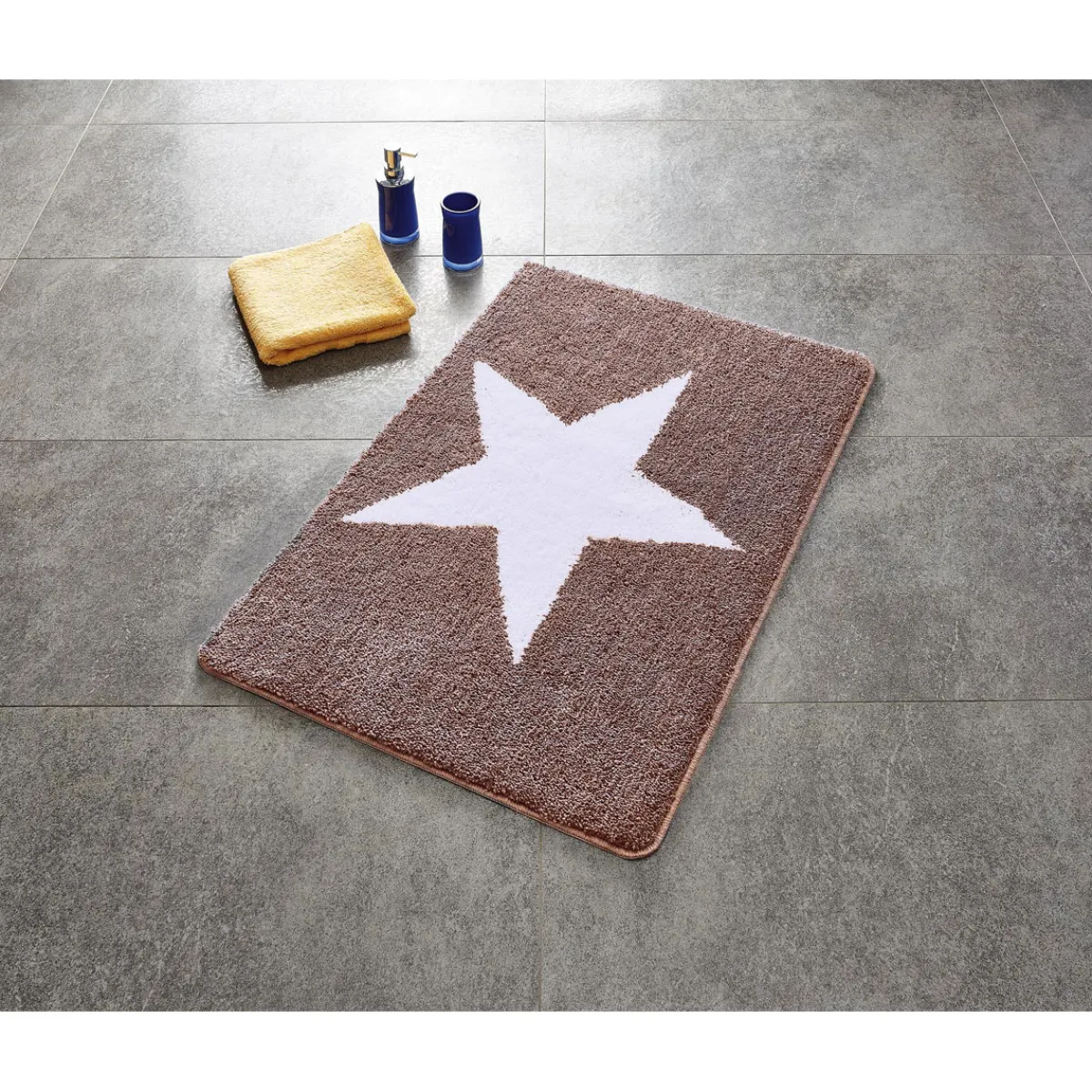 Online Ridder Teppich Star 60 x 90 cm weiß-beige Polyester-Microfaser