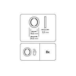Outlet Gardinia Ringe New York m. Faltengak. 12mm edel.