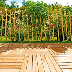 Discount Rollzaun Natur 90x500 cm, Staketen 90 cmhoch, 500 cm lang