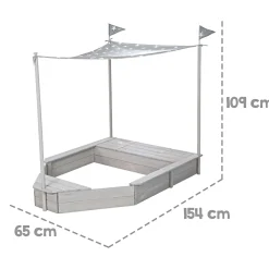 Discount Sandkasten Boot 65 x 109 x 154 cm