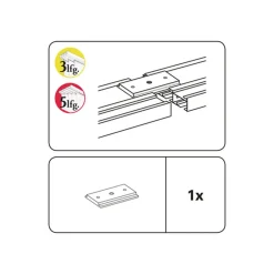 Outlet Gardinia Schienenverbinder für 3lfg Schine silber