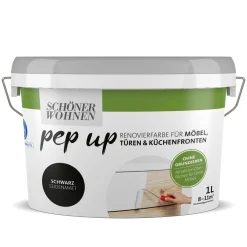 Sale Schöner Wohnen Farbe pep up schwarz für Möbel Türen und Küchenfronten 1 L