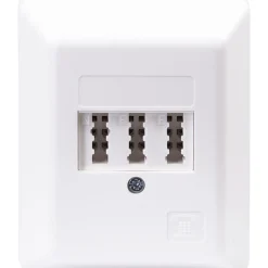 Best Schwaiger Telefonanschlussdose Universal 3-fach Aufputz