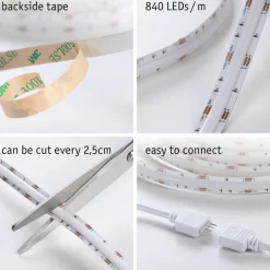 Hot Paulmann SimpLed COB Strip Set 1,5m RGB 12W230/12V DC weiss Metall