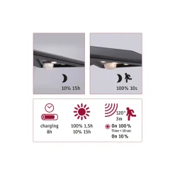 Clearance Paulmann Solar WL YokoBWM Anthrazit IP44 3000K150lm