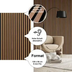 Hot Sonido Elements Akustikpaneel Oiled oak1200x560x18mm FSC