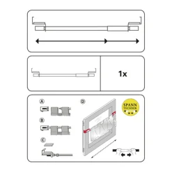 Discount Gardinia Spannvitrage 9 mm Zylinder 60-90 weiß