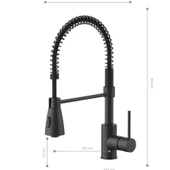 LENZ SP-Armatur KALANI mit PendelbrauseKeramikkartusche 35mm, schwarz