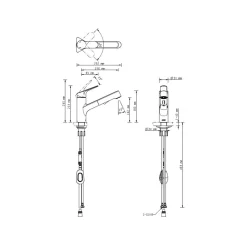 Discount LENZ SP-Armatur KOA mit Geschirrbrause,schwenkbar, Keramikkartusche, schwarz