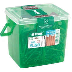 Hot Spax Terrassenschrauben-Set Zylinderkopf 5 x 50 mm 400-teilig