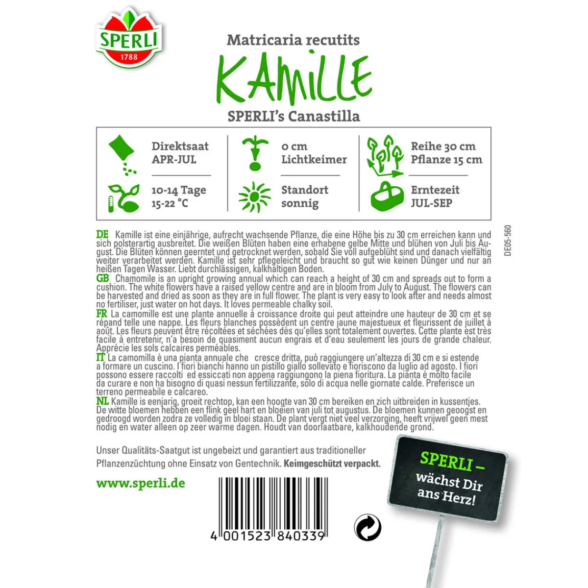 New Sperli Kamille ngs Canastilla