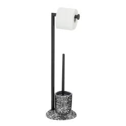 Hot Wenko Stand WC-Garnitur Terrazzo, schwarz