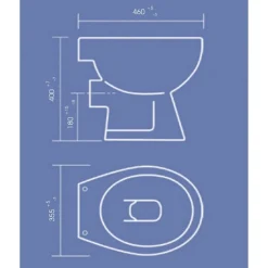 Discount Stand-WC Tiefspueler Keramik mitSpuelrand Abgang waagrecht